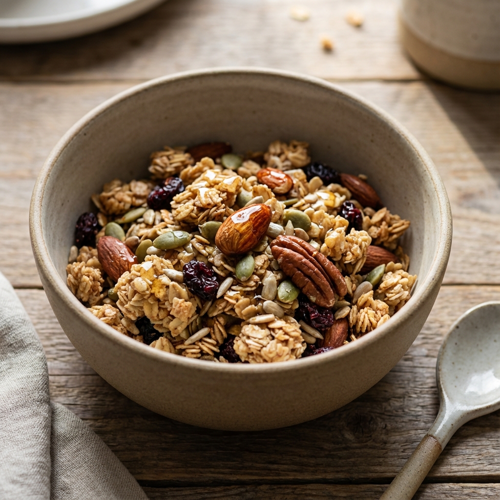 Healthy No Sugar Granola Recipe (Crunchy & Clear)